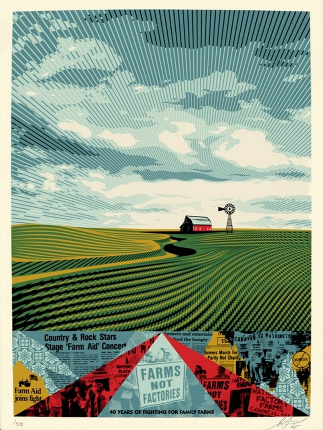 Farms N O T Factories Shepard Fairey Druck zu verkaufen