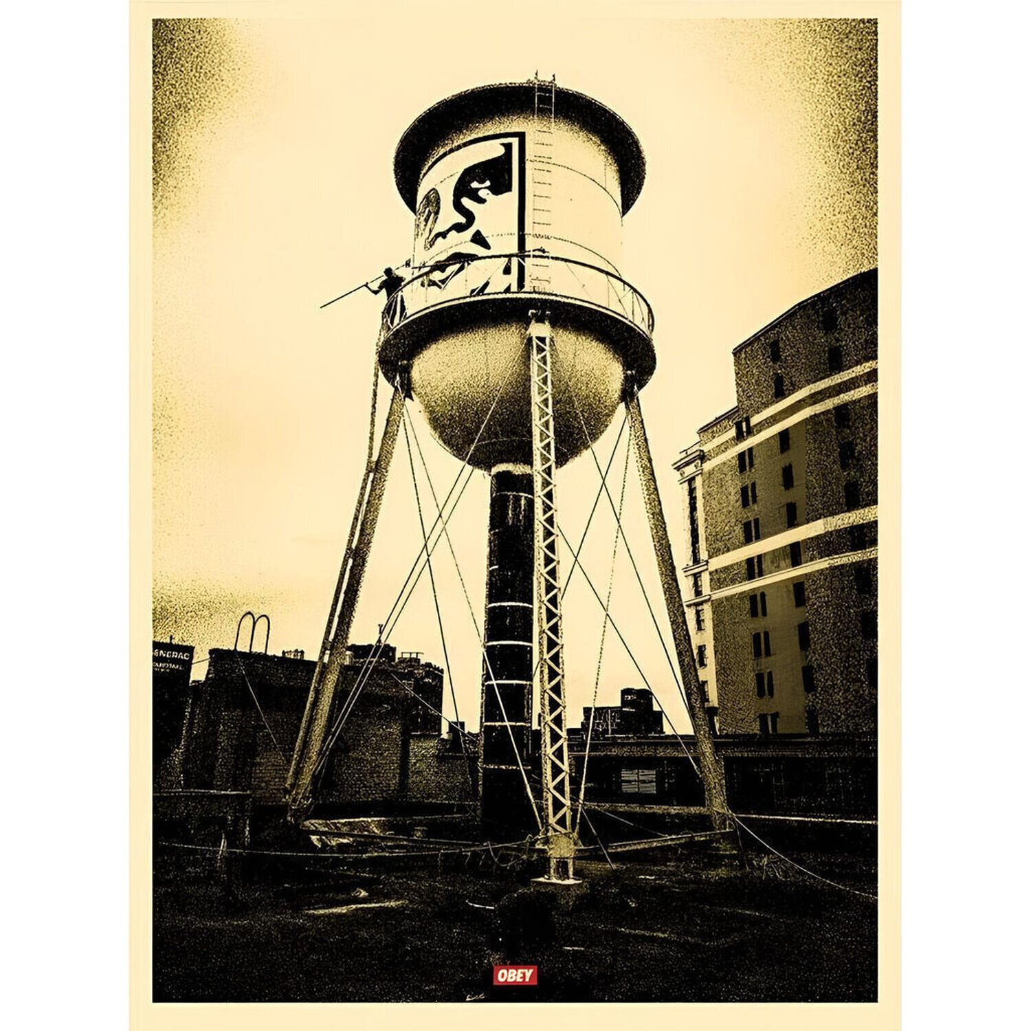 Covert to Overt - Water Tower (gold) Shepard Fairey Stampa in vendita