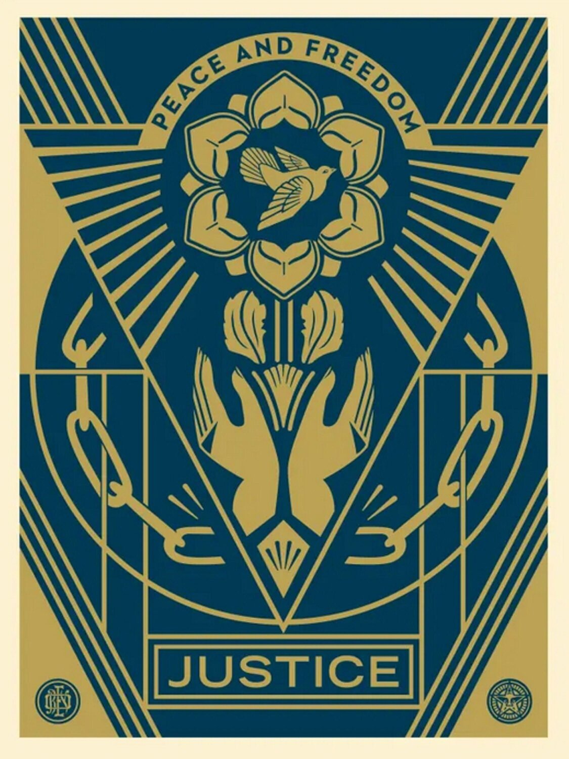 Peace and Freedom Shepard Fairey Stampa in vendita