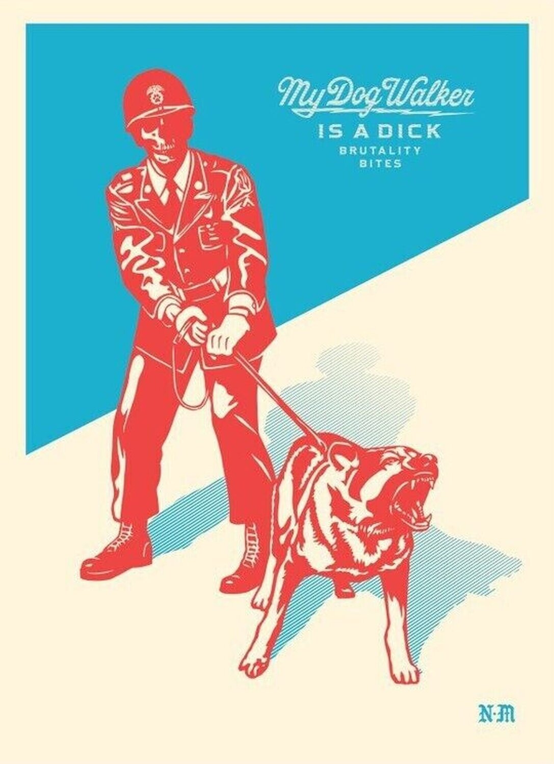 Sadistic Dog Walker (Blue) Shepard Fairey Édition à vendre