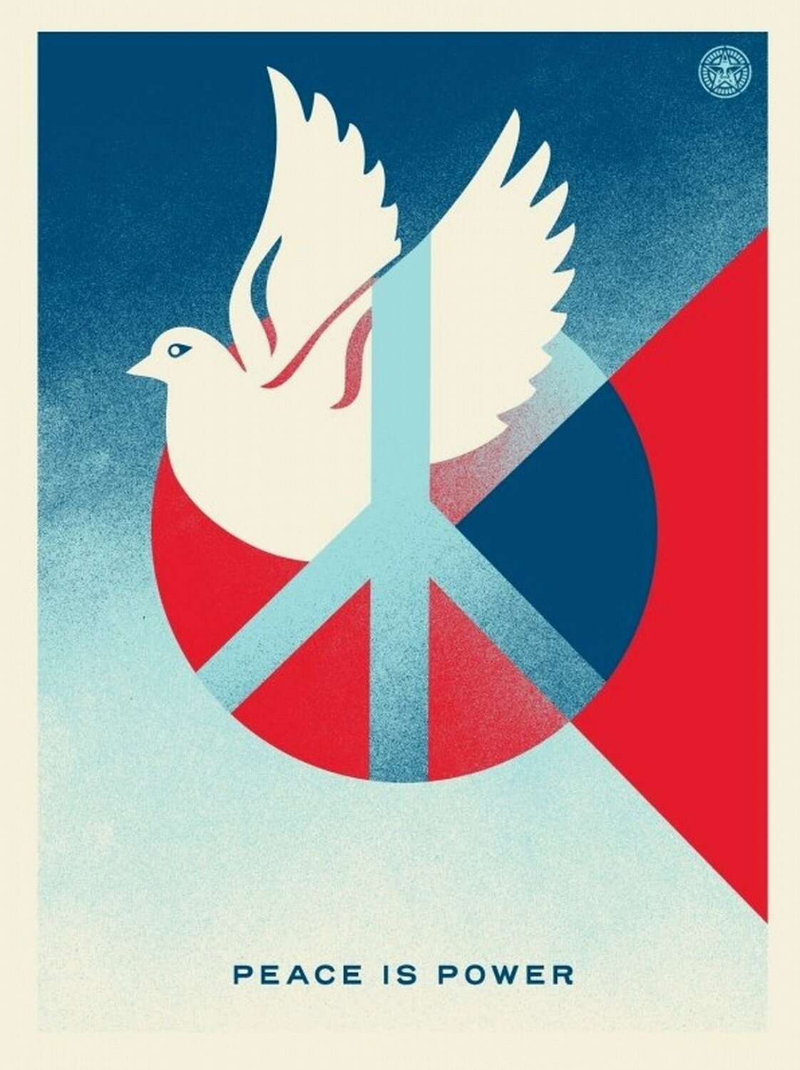 Peace is Power (Cream Dove) Shepard Fairey Stampa in vendita