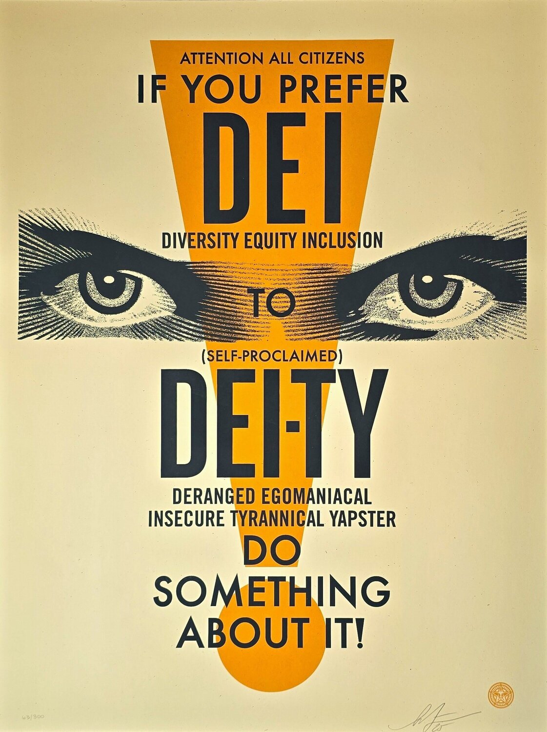 DEI-TY (Cream) Shepard Fairey Édition à vendre