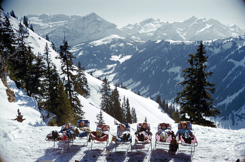 Slim Aarons 'Lounging In Gstaad' by Slim Aarons, Photography for Sale on Singulart