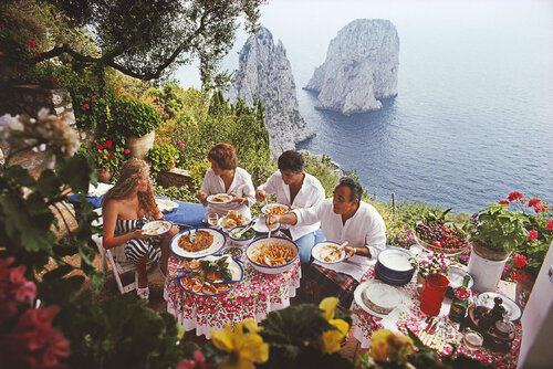 Slim Aarons 'Dining Al Fresco On Capri' by Slim Aarons, Photography for Sale on Singulart