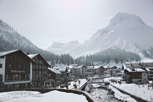 Slim Aarons 'Main Street In Lech' by Slim Aarons, Photography for Sale on Singulart