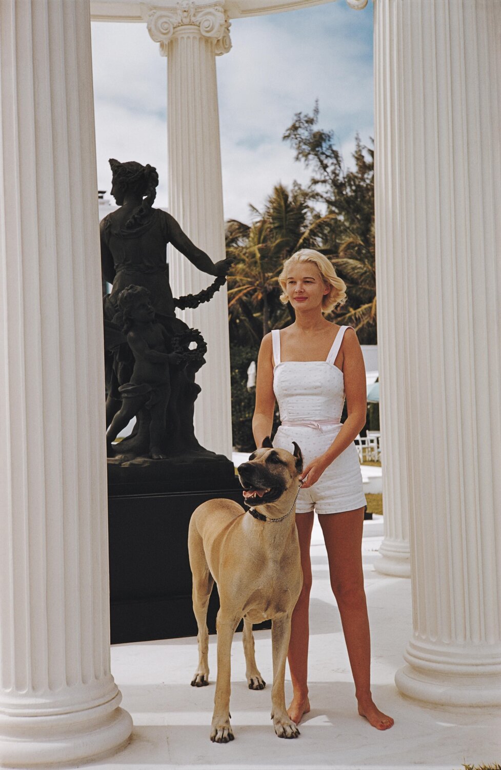 C.Z. Guest With Her Great Dane Slim Aarons Fotografia in vendita