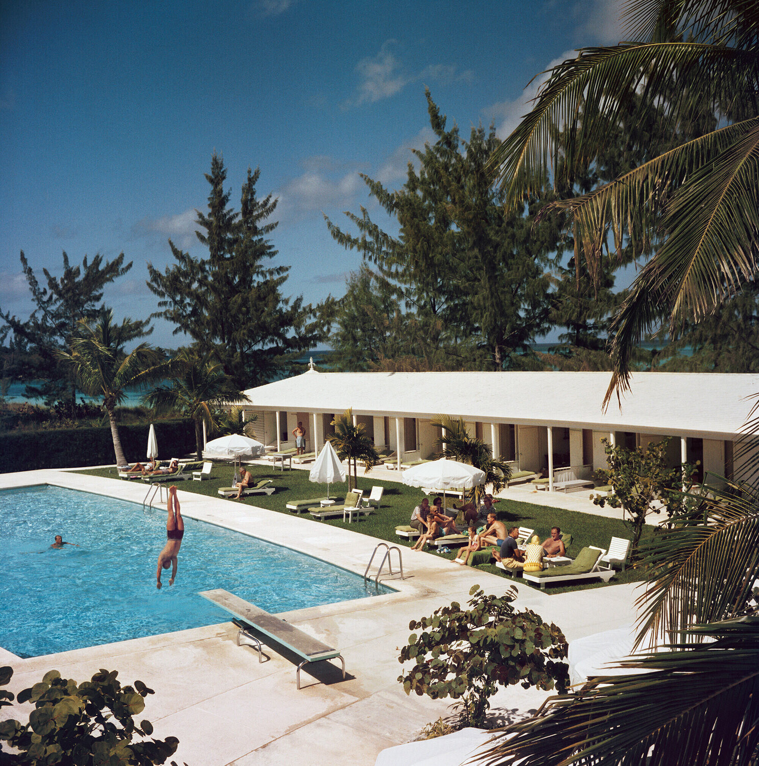 Slim Aarons 'Taking the Plunge' Slim Aarons Fotografie te koop