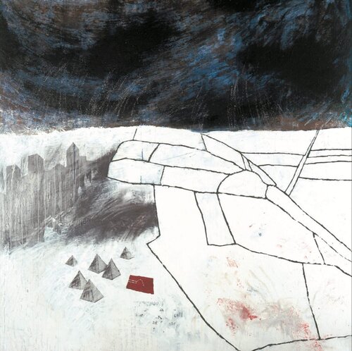 Hotels and a Swimming Pool van Stanley Donwood, Schilderij te koop op Singulart