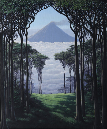 Meditador Y Volcan by Tomás Sánchez, Painting for Sale on Singulart