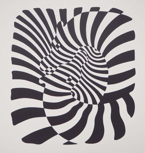 Couple de zèbres von Victor Vasarely, Druck kaufen auf Singulart