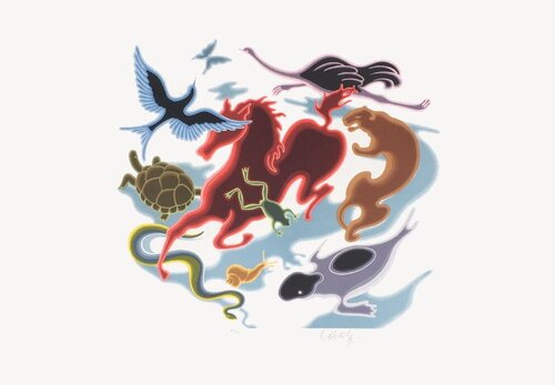 Etude de mouvement - Zoo - Origines album von Victor Vasarely, Druck kaufen auf Singulart