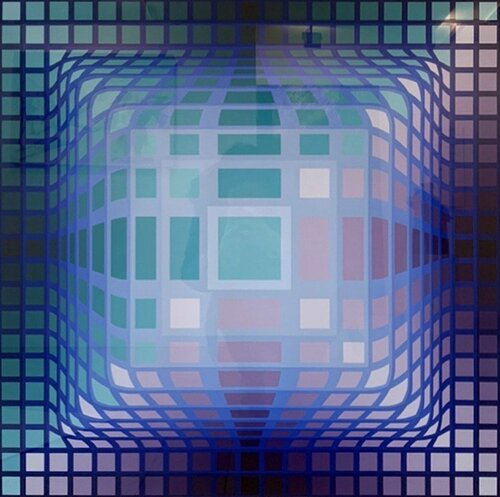 Composition abstraite bleue van Victor Vasarely, Afdruk te koop op Singulart