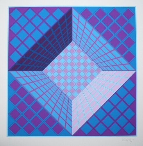 PinkBleu van Victor Vasarely, Afdruk te koop op Singulart