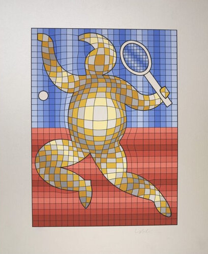 The Tennis Player van Victor Vasarely, Afdruk te koop op Singulart