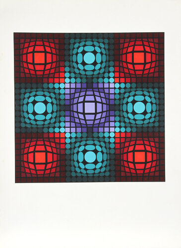 Dyevat (Red and Blues) von Victor Vasarely, Druck kaufen auf Singulart