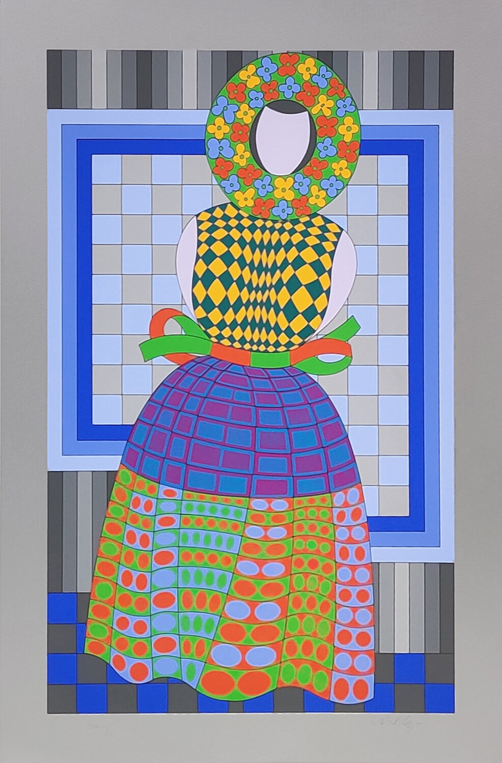 FILLE FLEUR (SILVER) Victor Vasarely