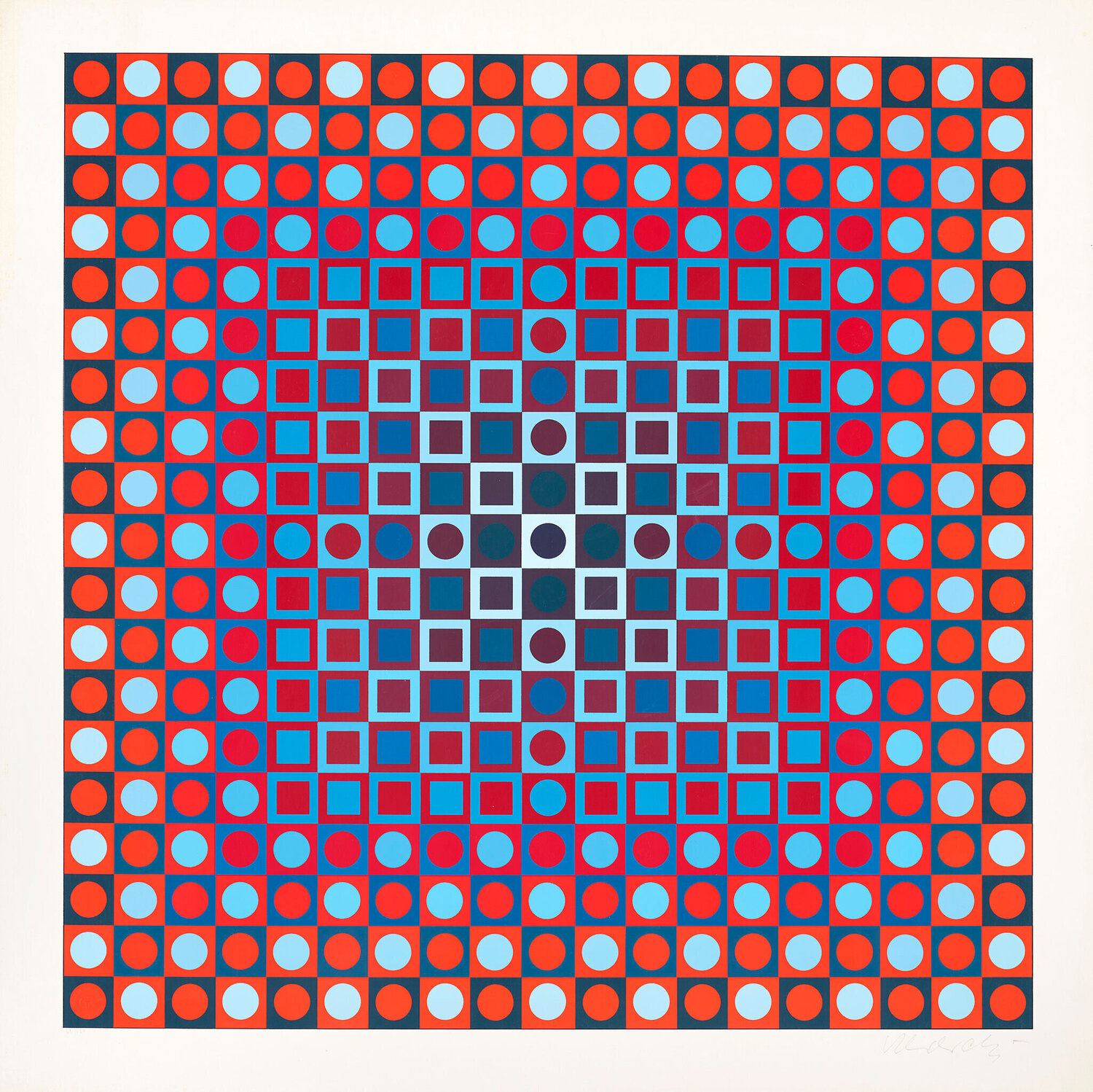 Alom-Rouge and Bleu Victor Vasarely