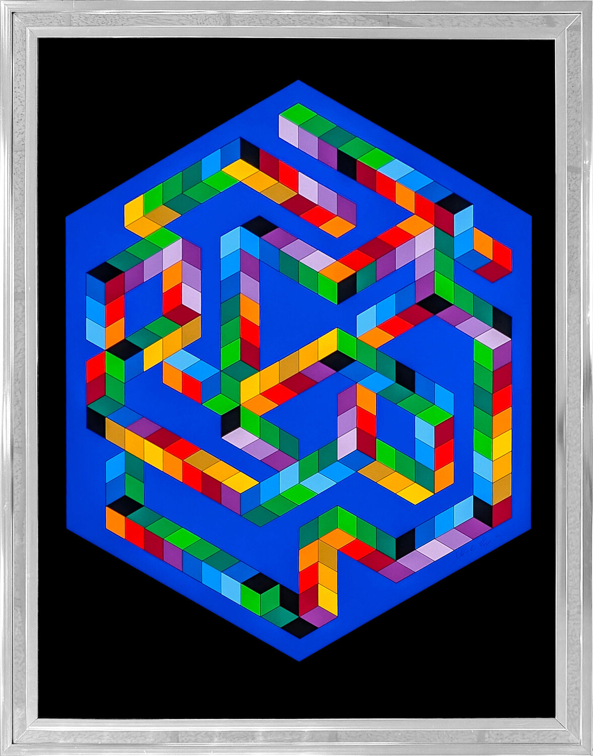 Babel-3 (framed hand signed serigraph) Victor Vasarely
