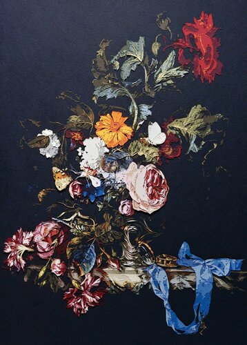 Pictures of Paper (Color): Vase of Flowers with Pocket Watch, after Willen Van Aelst by Vik Muniz, Photography for Sale on Singulart