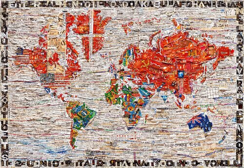 Mappa 1983, after Alighiero Boetti (Newsprints) di Vik Muniz, Altri media in vendita su Singulart