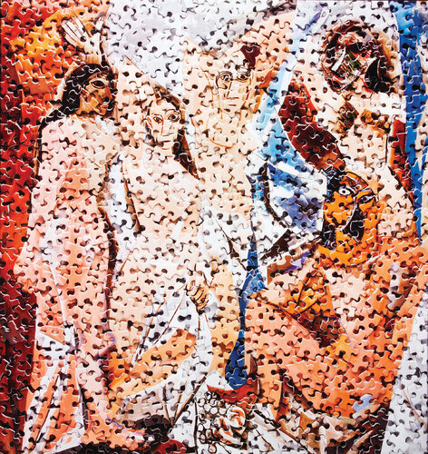 Les Demoiselles d´Avinong, after Pablo Picasso 1/4 di Vik Muniz, Pittura in vendita su Singulart