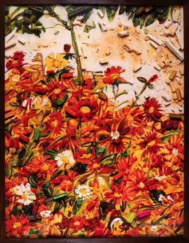 Metachrome: Field of Flowers, after Egon Schiele Ed.2/6 di Vik Muniz, Opera su carta in vendita su Singulart