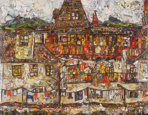 Repro: House with Drying Laundry, After Egon Schiele van Vik Muniz, Fotografie te koop op Singulart