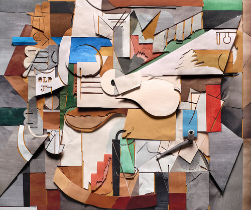 Surfaces: Bottle, Guitar and Pipe, after Pablo Picasso van Vik Muniz, Werk op papier te koop op Singulart