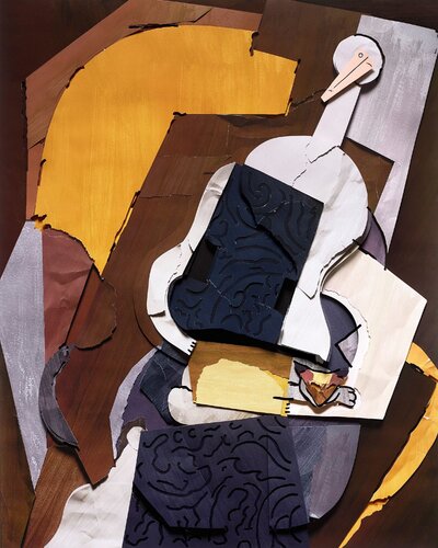 Surfaces: Seated Woman (Woman with the Body of a Guitar), after Diego Rivera, van Vik Muniz, Werk op papier te koop op Singulart
