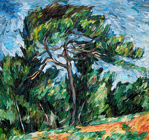 The Great Pine, after Paul Cezanne, Brushstrokes by Vik Muniz, Photography for Sale on Singulart