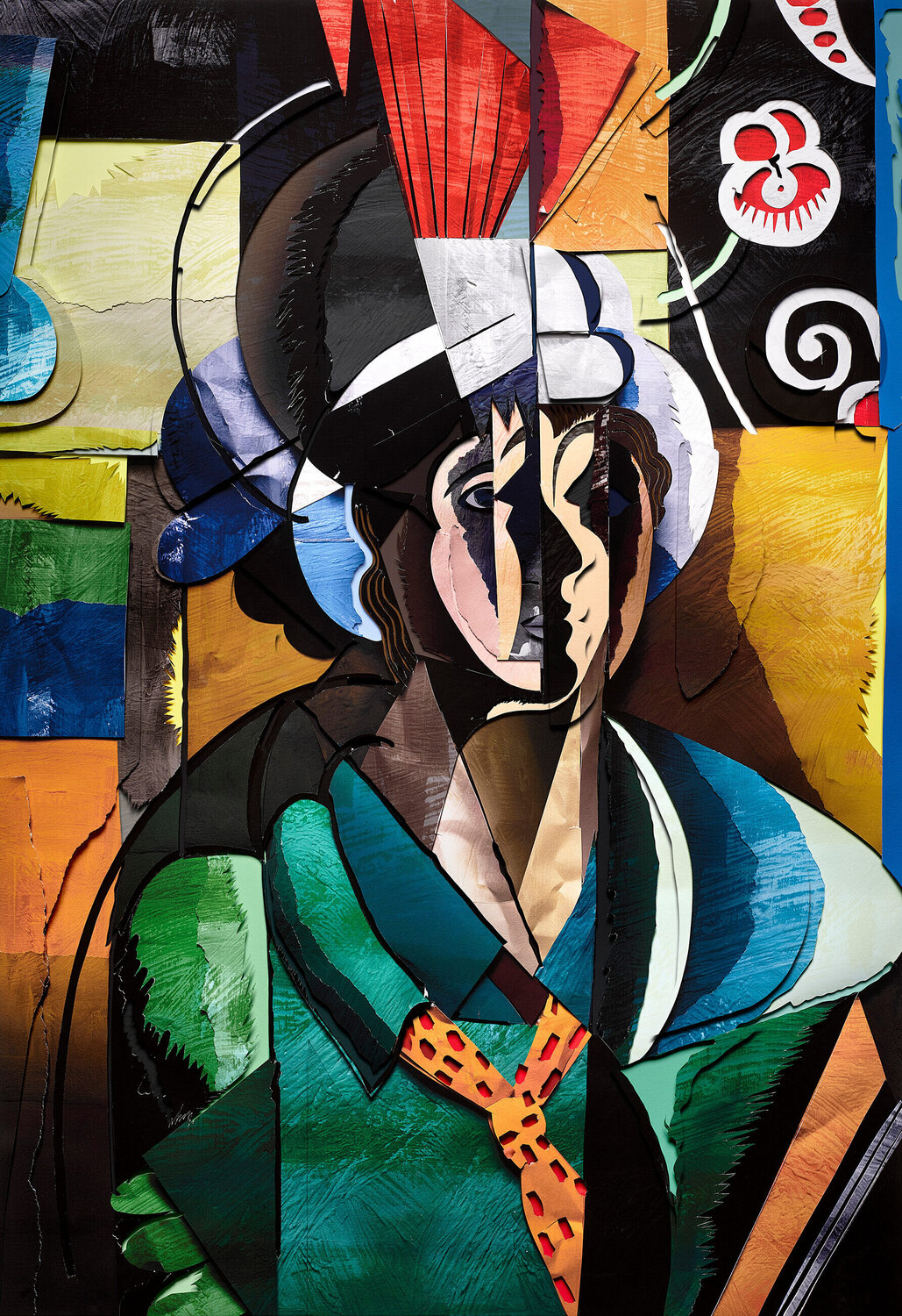 Surfaces: Woman with a Fan, after Jean Metzinger Vik Muniz Werk auf Papier zu verkaufen