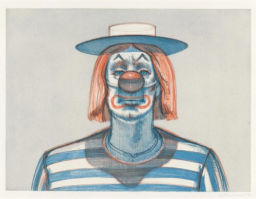 Clown, from Recent Etchings I di Wayne Thiebaud, Stampa in vendita su Singulart