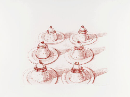 Six Italian Desserts, from Recent Etchings II van Wayne Thiebaud, Afdruk te koop op Singulart