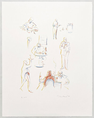 Bistro Sketches, from The Physiology of Taste van Wayne Thiebaud, Afdruk te koop op Singulart