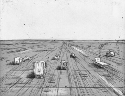 Travelers van Wayne Thiebaud, Afdruk te koop op Singulart