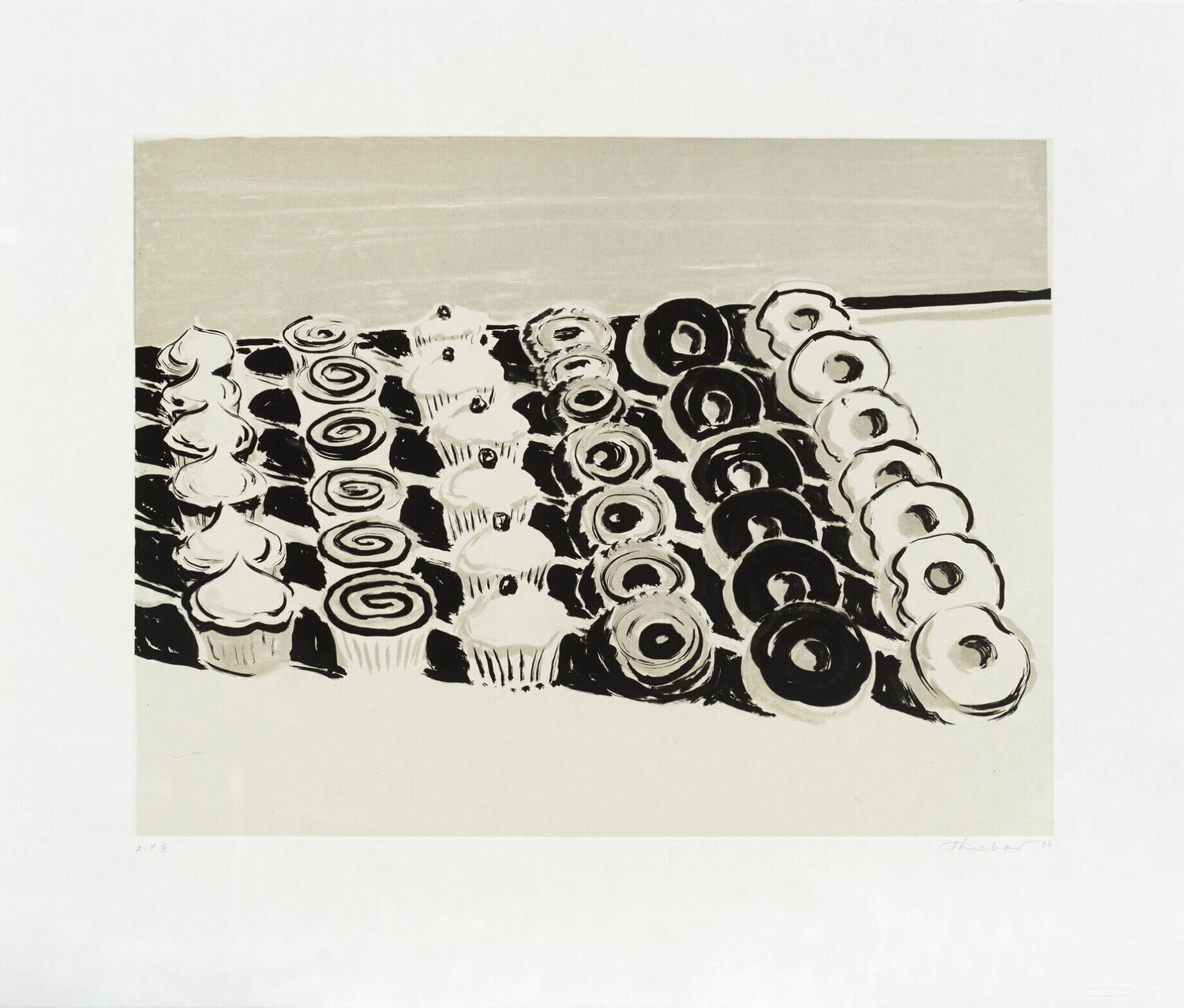 Dark Cupcakes and Donuts Wayne Thiebaud