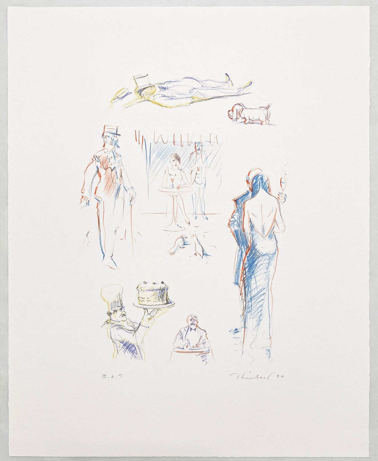 Cafe Sketches, from The Physiology of Taste Wayne Thiebaud Druck zu verkaufen