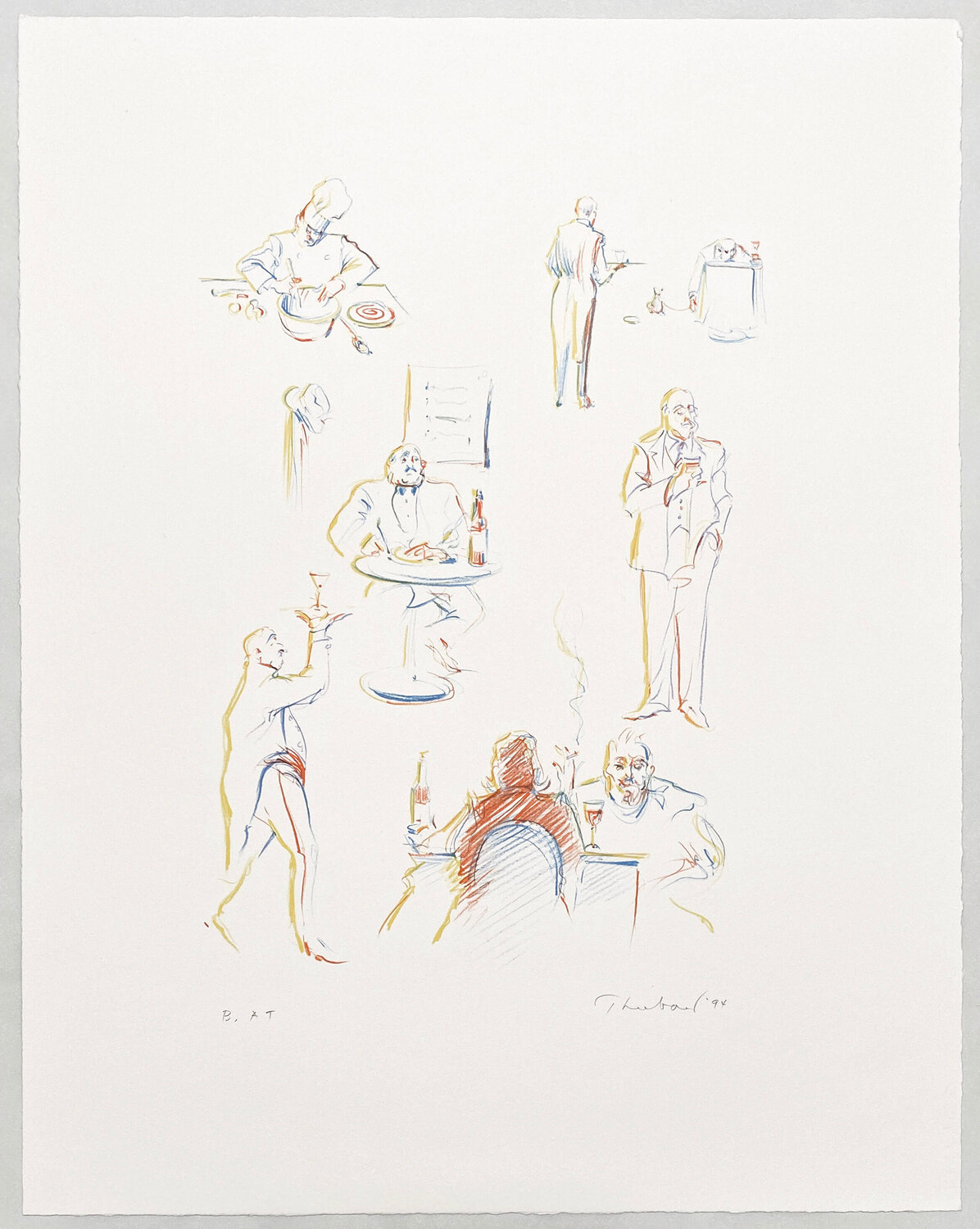 Bistro Sketches, from The Physiology of Taste Wayne Thiebaud Druck zu verkaufen