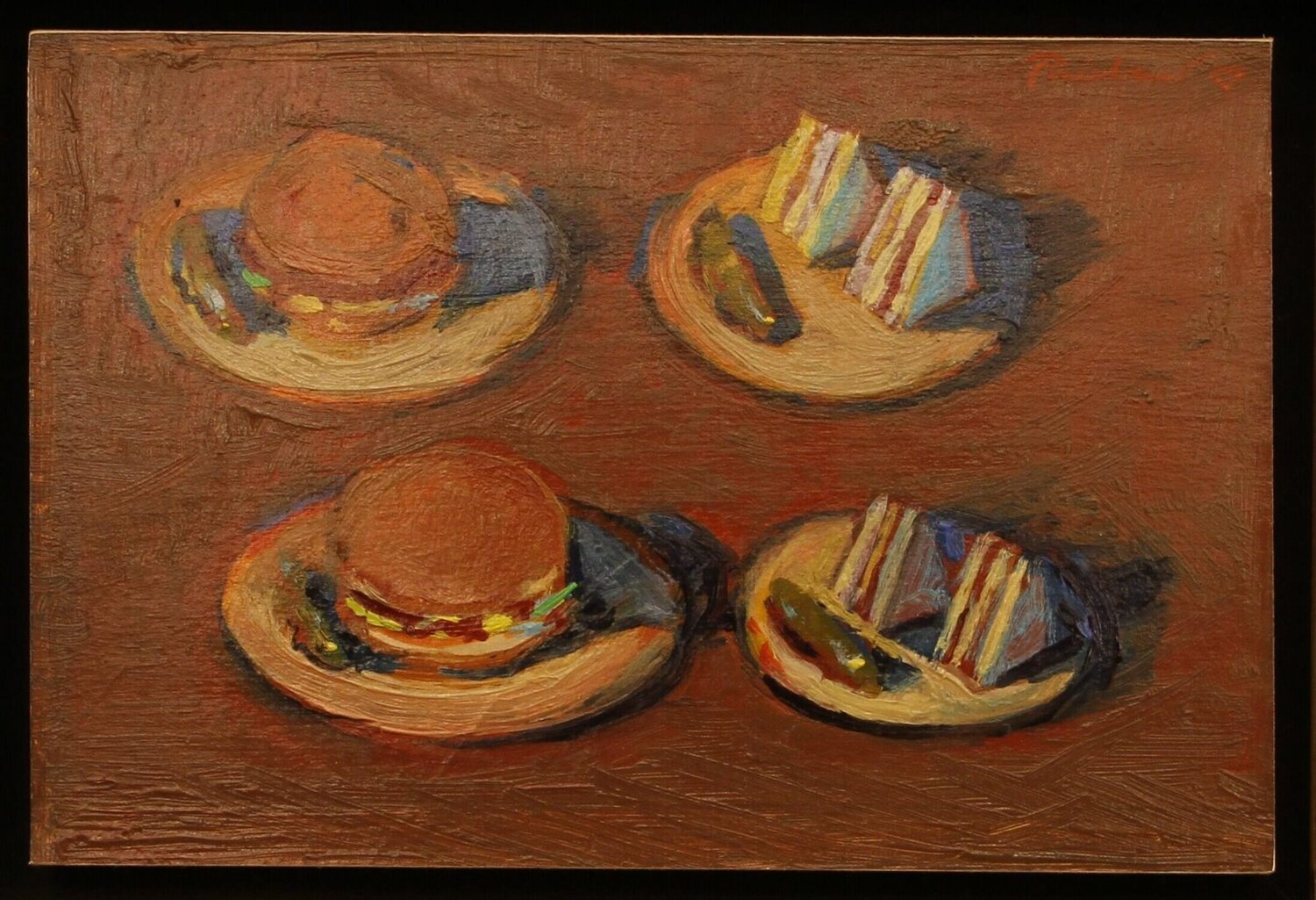 Four Sandwiches Wayne Thiebaud