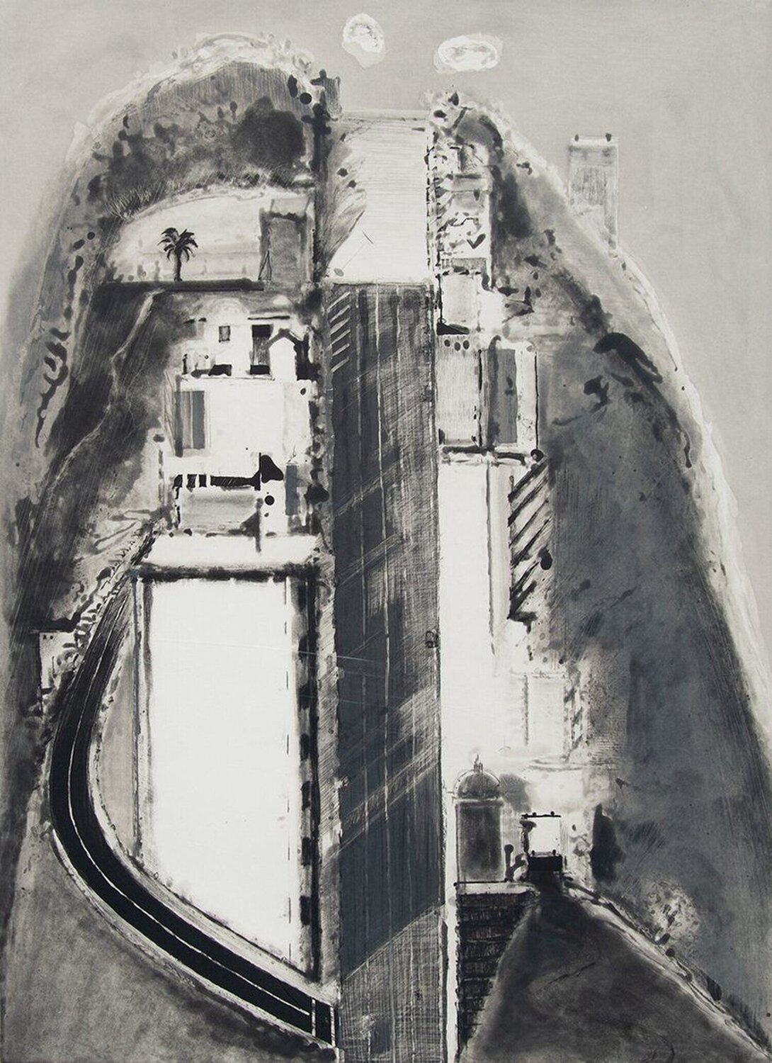 Steep Street de Wayne Thiebaud (1989): Impresión Grabado - Singulart, image size:1090x1500