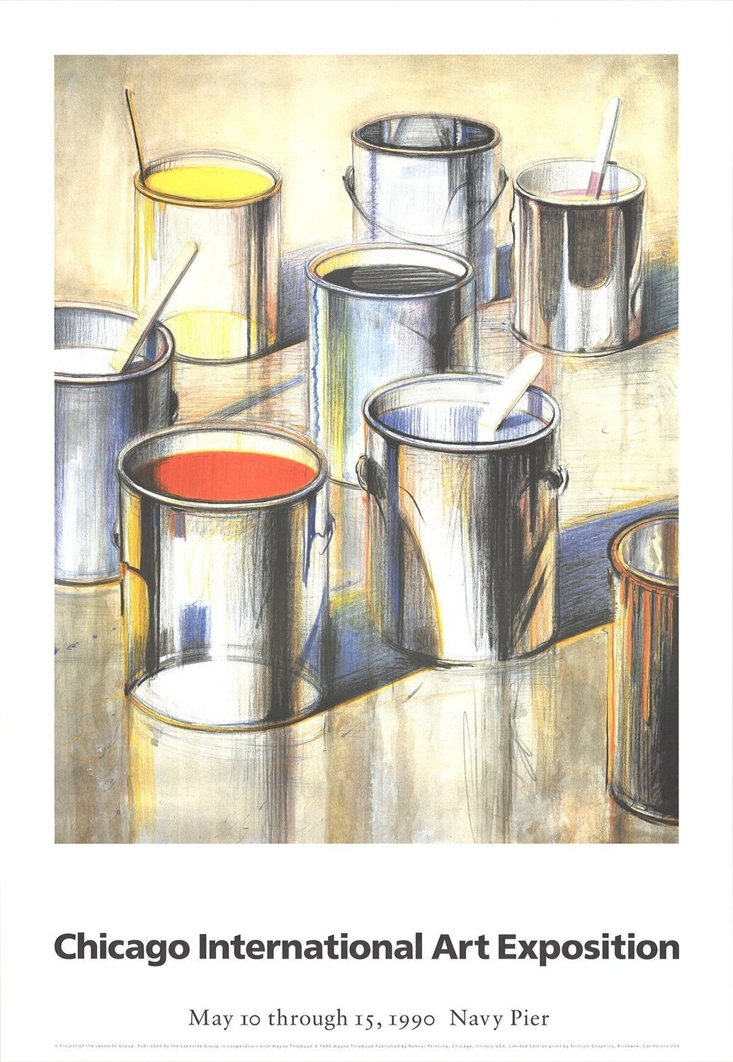 Paint Cans de Wayne Thiebaud (1990): Impresión Litografía en Papel -  Singulart, image size:1035x1500