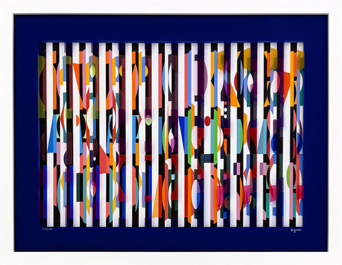 Untitled (signed multidimensional silkscreen on two plexiglass panes) von Yaacov Agam, Druck kaufen auf Singulart
