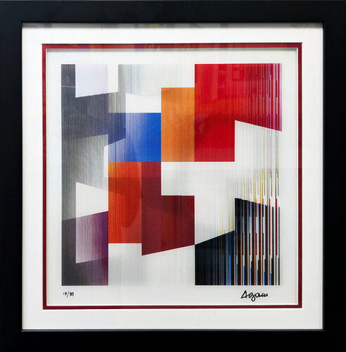 Untitled (rare framed, signed agamograph - 3D lenticular) de Yaacov Agam, Impresión a la venta en Singulart