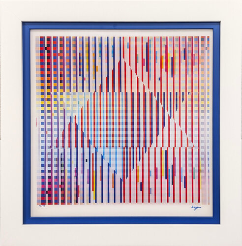 Rainbow Star Agamograph, 3D Lenticular, Hand Signed, Edition of 99, Framed par Yaacov Agam, Édition en vente sur Singulart