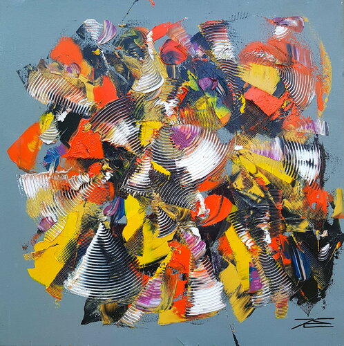 Cyclope orange von Karine Langevin Kjl, Malerei kaufen auf Singulart