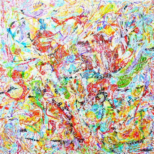 La Fête (2016) di Karine Langevin Kjl, Pittura in vendita su Singulart