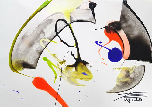 Dessin 14729 Le Tourne Disque par Karine Langevin Kjl, Œuvre sur papier en vente sur Singulart