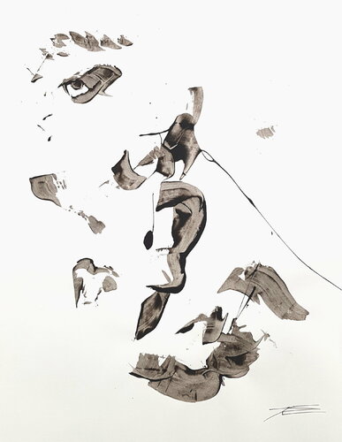 Dessin 201001 Sourire - résine sur papier von Karine Langevin Kjl, Zeichnungen kaufen auf Singulart