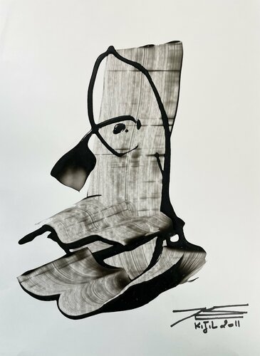 Dessin 346 B Menhir parlant par Karine Langevin Kjl, Œuvre sur papier en vente sur Singulart