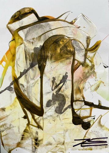 15049 Gold von Karine Langevin Kjl, Werk auf Papier kaufen auf Singulart